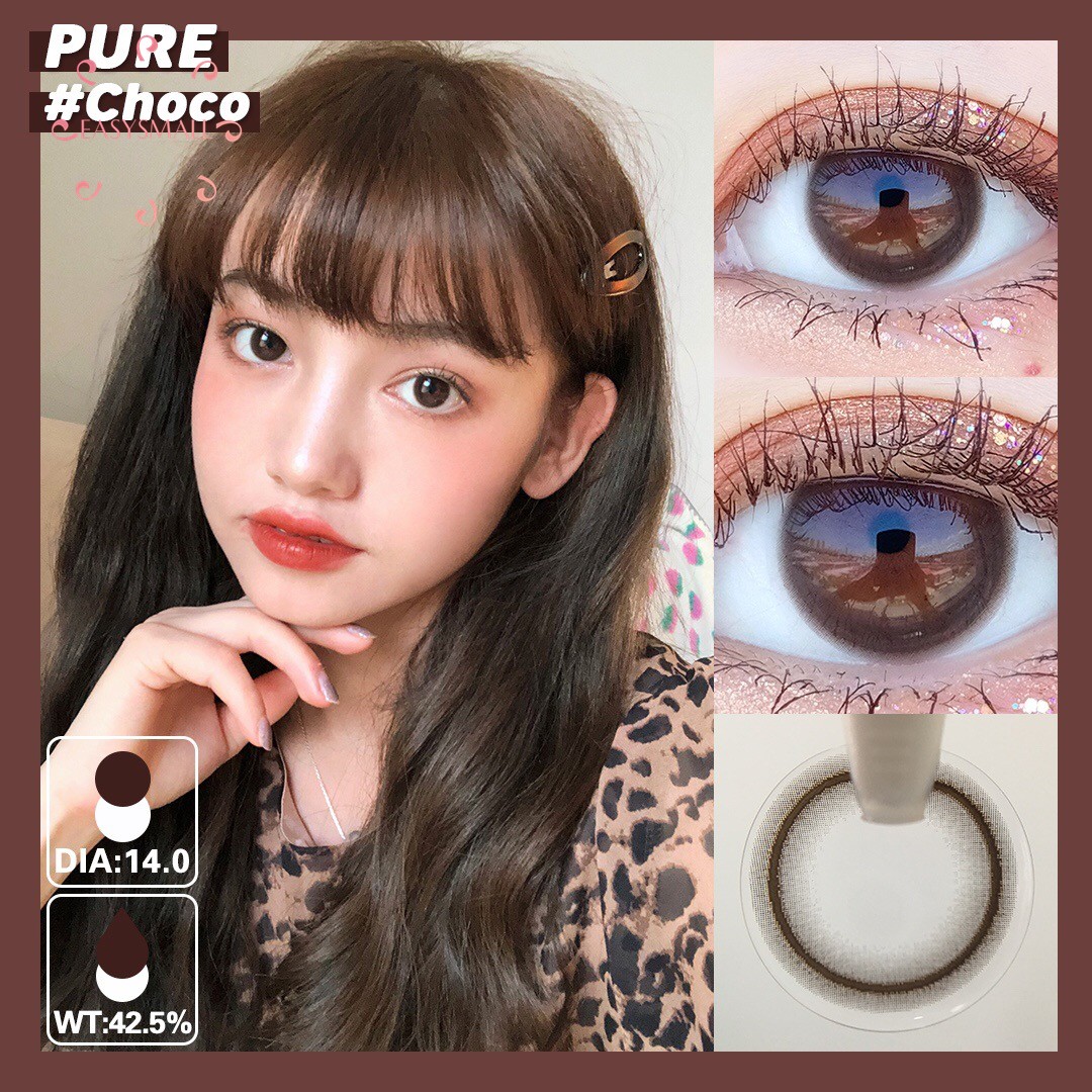 Easylittle Comic Eye Coffee Colored Contact Lenses for Colored Eyes Eye Lenses Colored Contact Lens Beautiful Contact Lenses Pupil Degree2pcs/pair