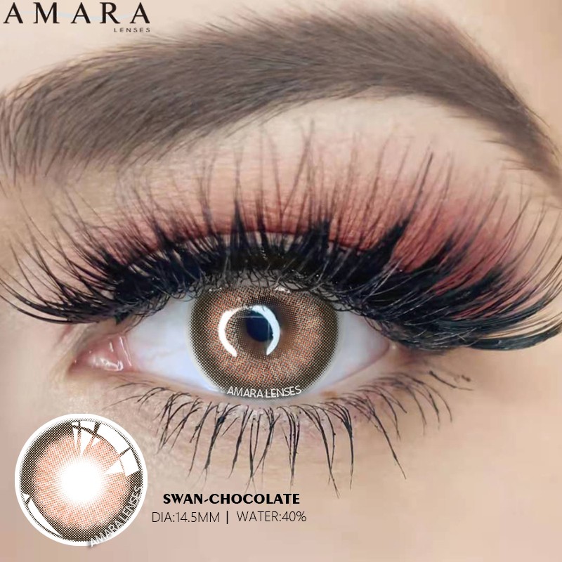 Amara 1 Pair Natural Colored Contact Lenses For Eyes KING Colored Cosmetics Colored Eye Contact Lenses