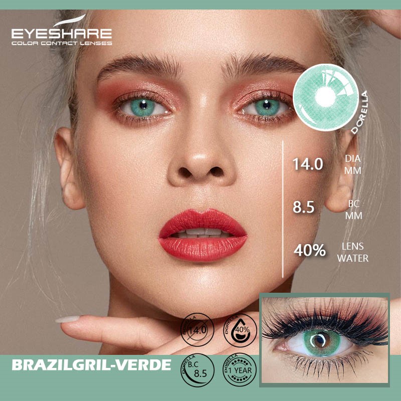 Eyeshire Colored Contact Lenses 1 Pair Natural Tinted Multicolor Beauty Pupil Yearly Contactlen For Eyes Cosmetics Makeup Contacts