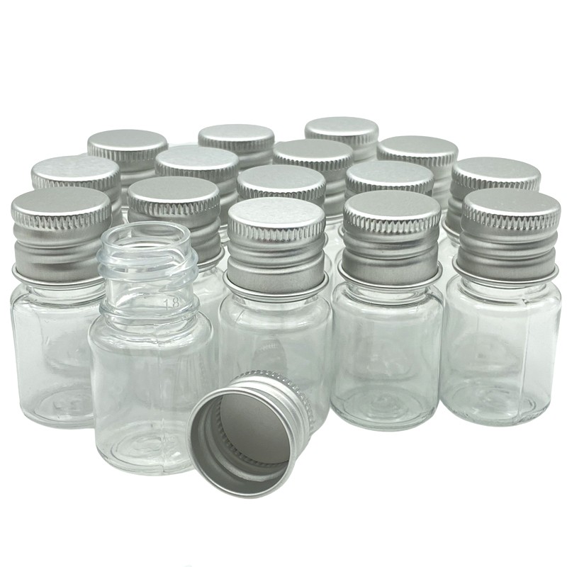 50pcs 5ml Plastic Bottles Jar With Aluminum Lid Tobacco Herb Storage Box Cigarette Smoking Box Kitchen Accessories Jars