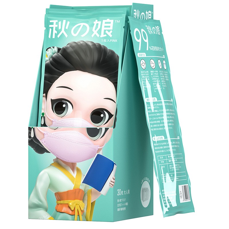 Newly Upgraded Adult Ffp2 Kn95 Mask 3D Four Layer Independent Protection Packaging Disposable Mask Display Box