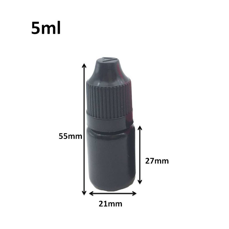 50pcs Empty 5ml 10ml 15ml 30ml Black Soft PE Container Easy Squeeze Plastic Dropper Bottle With Childproof Cap For Liquid Vials
