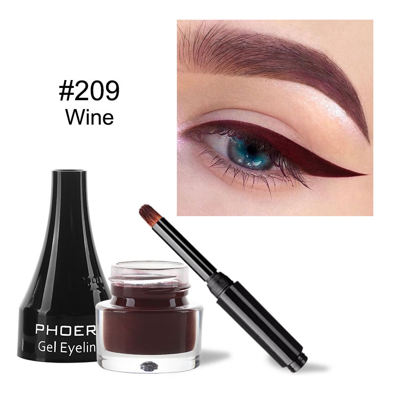 PHOERA 10 Colors Matte Eyeliner Gel Eyeshadow Dual Use With Brush Set Waterproof Long Lasting Beauty Comestics TSLM1