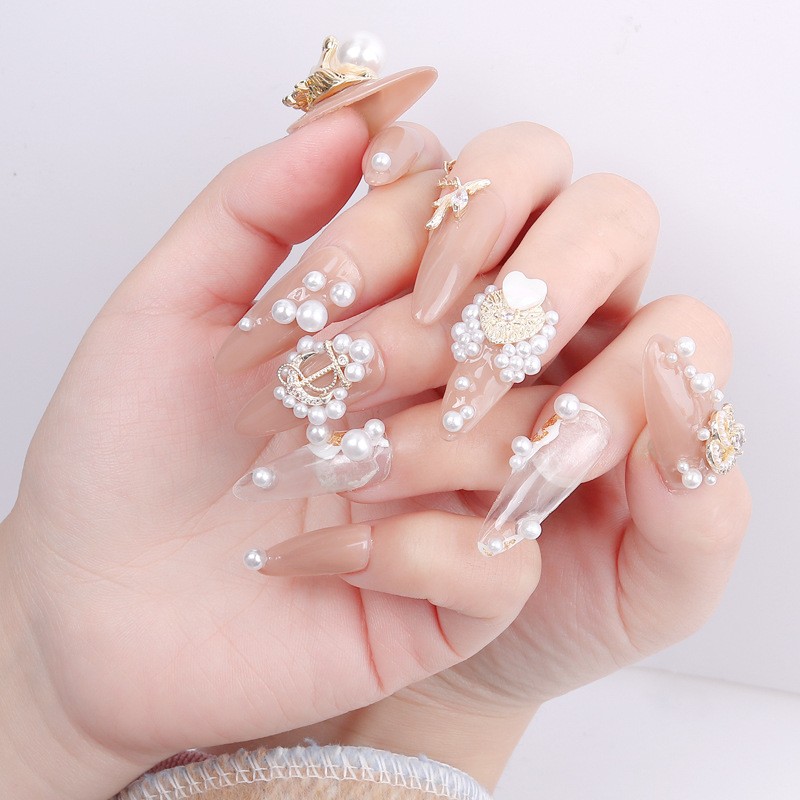 Nail Art Accessories Net Red Nail Art Real Gold Zircon Love Lion Anchor Micro Inlaid Nail Diamond Decoration G-2239