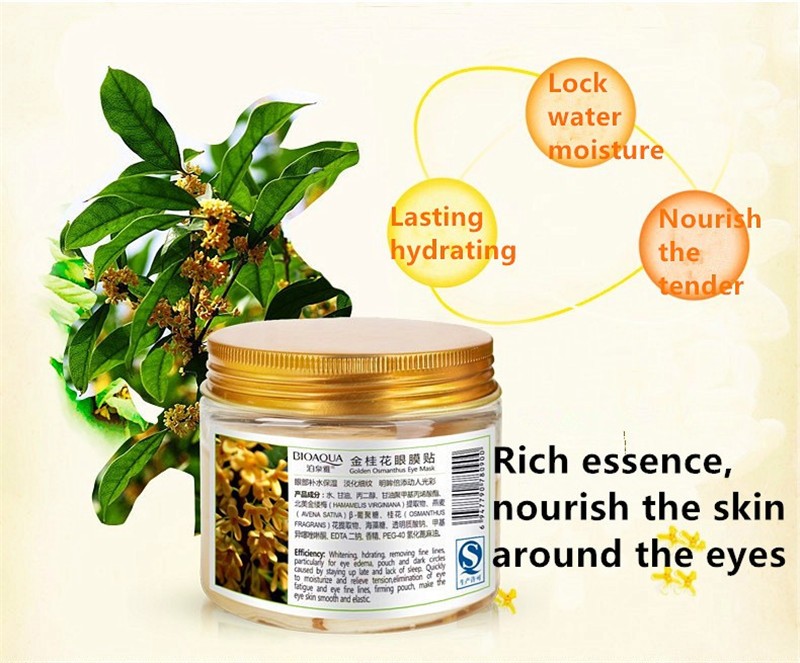 BIOAQUA Gold Osmanthus Eye Mask Eye Patch Women Collagen Gel Dark Circles Acne Face Mask Patches Free Eye Skin Care