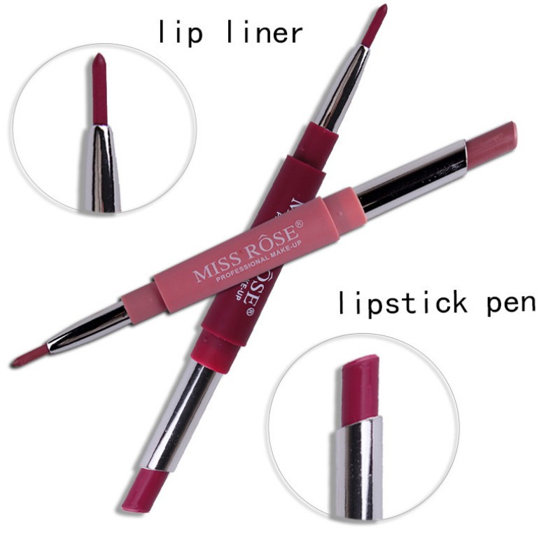 1pc Sexy 20 Color Double End Lip Makeup Lipstick Pen Waterproof Long Lasting Tint Lip Stick Beauty Matte Liner Pen Lipstick