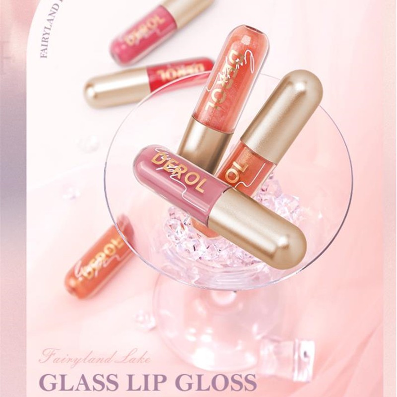 Derol Ginger Mint Matte Lip Glaze Plump and Moisturizing Lip Colored Lipgloss Liquid Lasting Underwater Light Transparent Lip Gloss