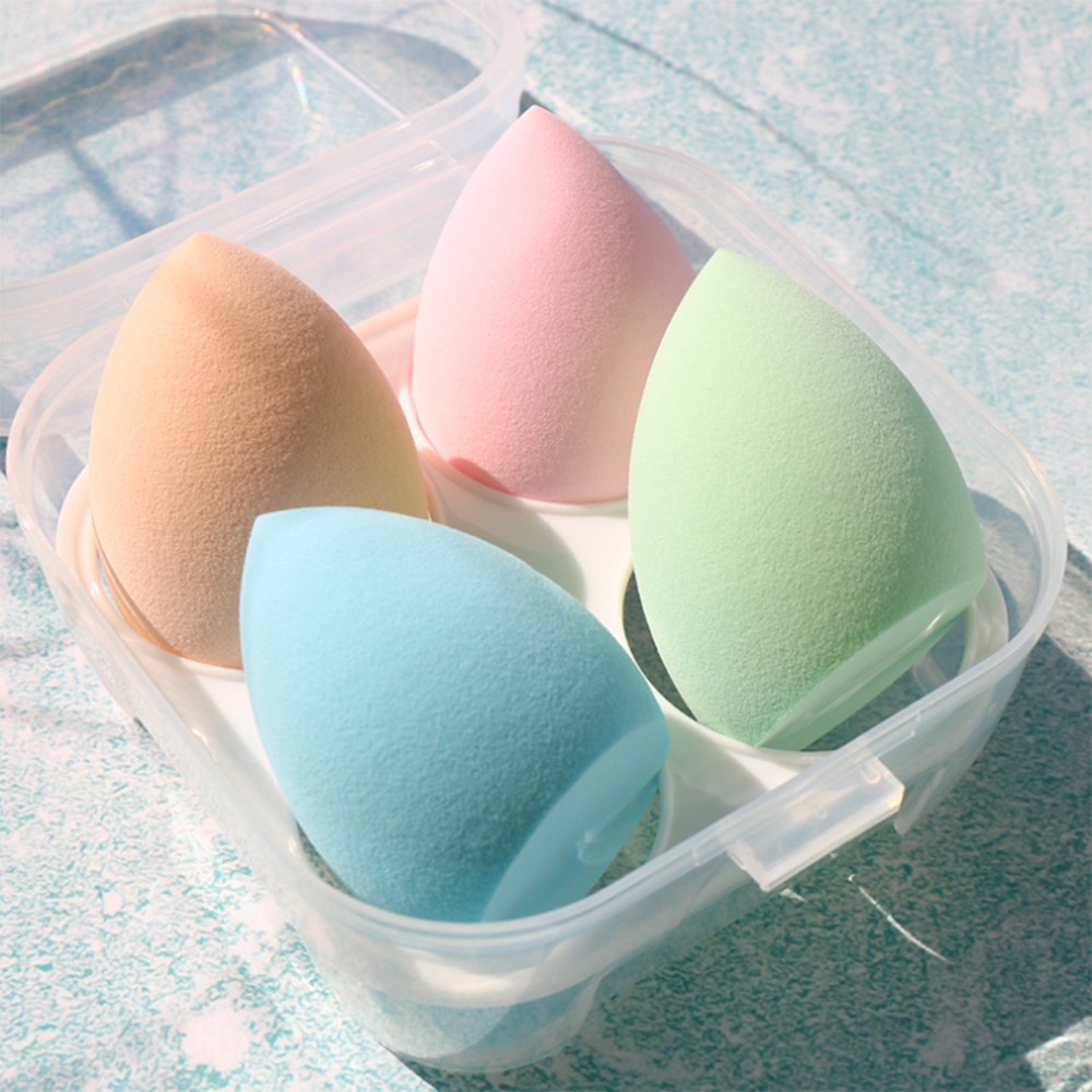 4pcs Cosmetic Makeup Blender Puff Makeup Sponge With Storage Box Foundation Powder Sponge Beauty Tool Women Make Up Accessories