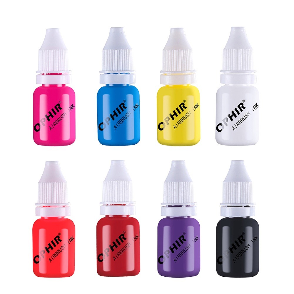 8 Colors 10ml Airbrush Nail Ink For Airbrush Spray Nail Polish Art Painting Use Pigment Inks Airbrushing Kit Manicure Tool