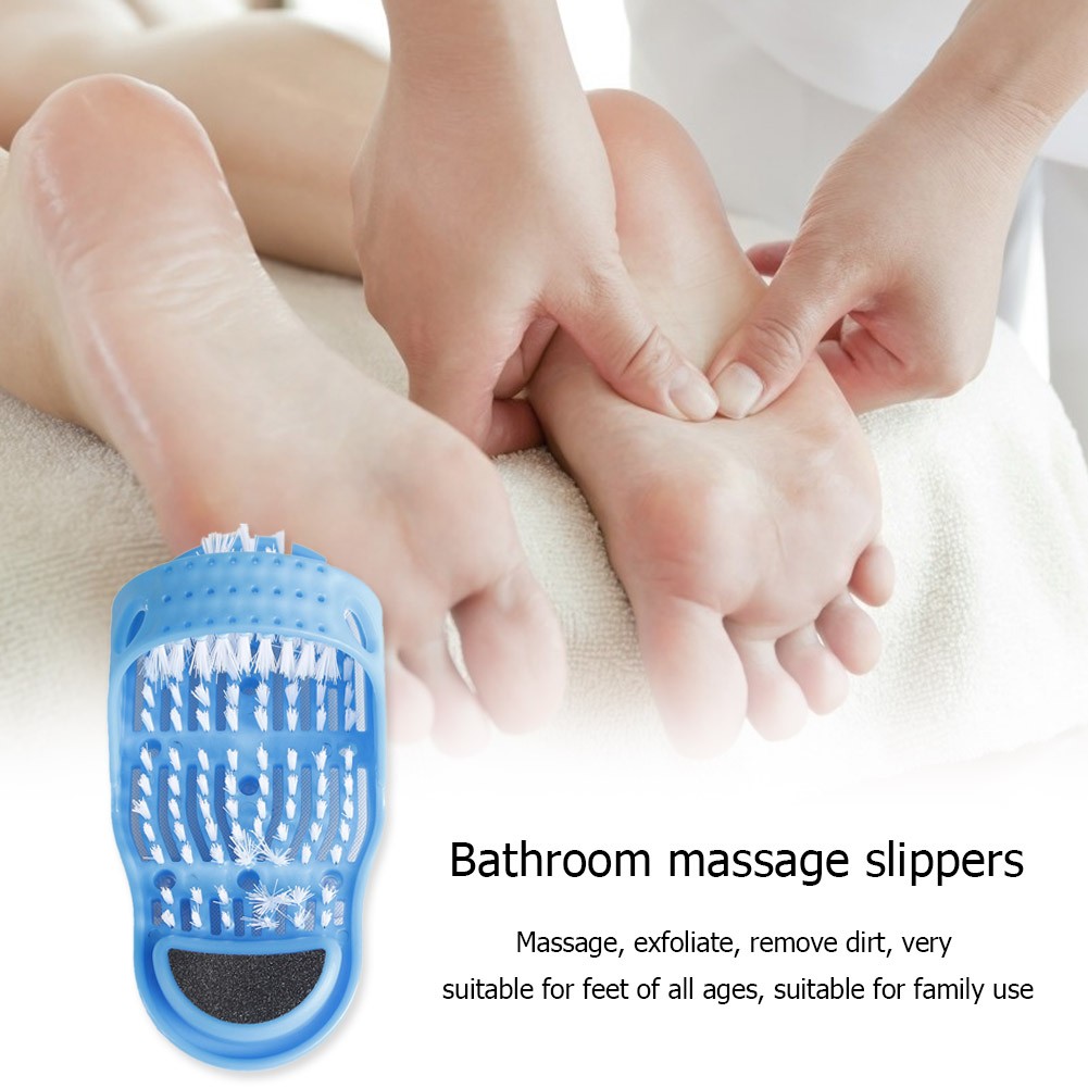 Plastic Bathing Massage Slippers Foot Cleaner Heel Scrub Foot Scrub Care Device