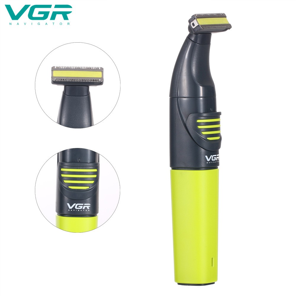 VGR Professional Face Body Hair Trimmer for Men Beard Trimmer Stubble Hair Clipper Nose Mustache Rechargeable Electric Shaver