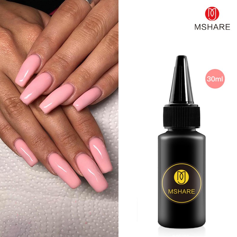 MSHARE Builder Nail Extension Gel Refill Nails Extension Thick Quick Building Clear Pink Led UV Gel Soak Off 30ml