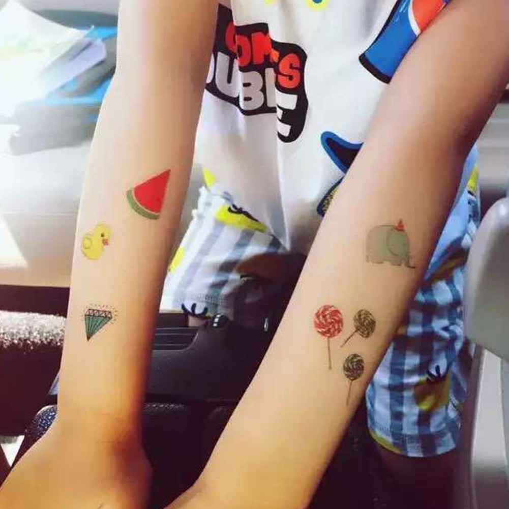 10 sheets tattoo sticker cute cartoon children one-off tattoo stickers make up tattoo stickers available for body, arm and forehead