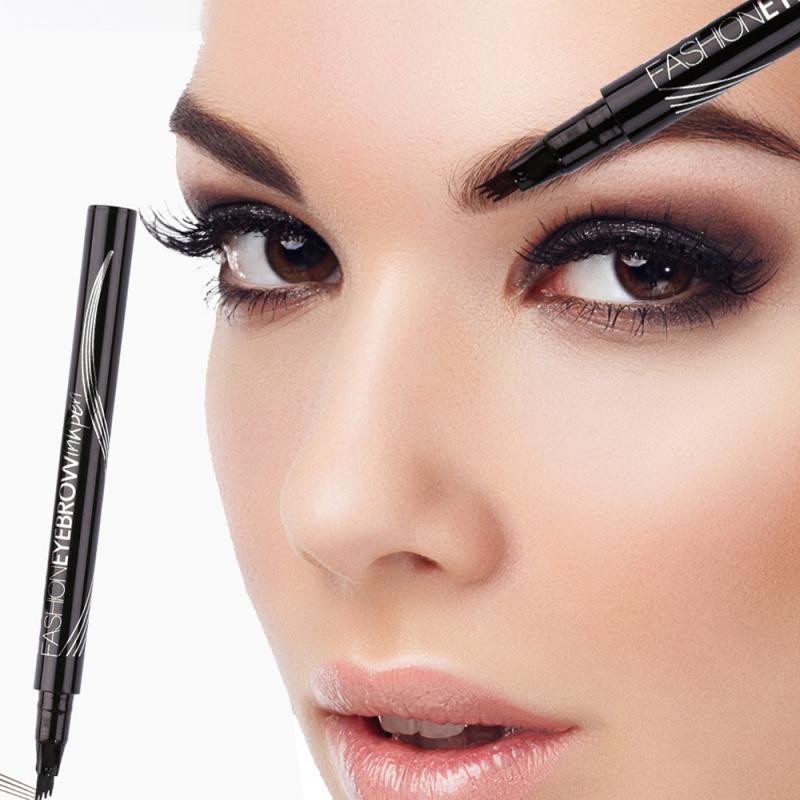 Four Heads Eyebrow Pencil Waterproof Sweat-proof Liquid Eyebrow Pencil Non-fading 4-fork Eyebrow Pencil Makeup TSLM1