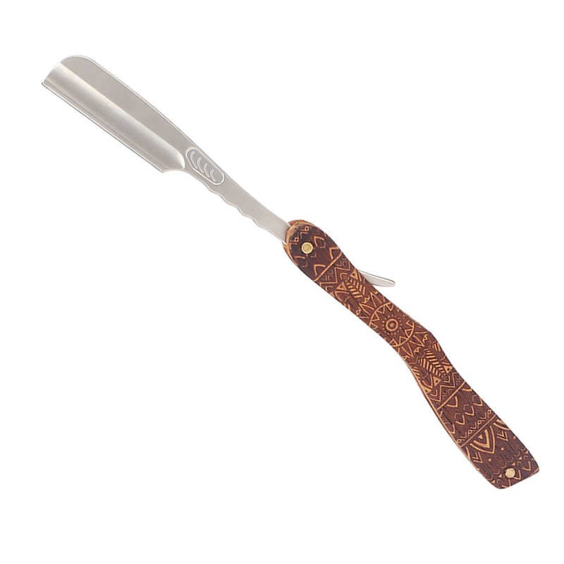 Wood Handle Razor Zinc Alloy Manual Razor Blade for Personal Professional Barbers