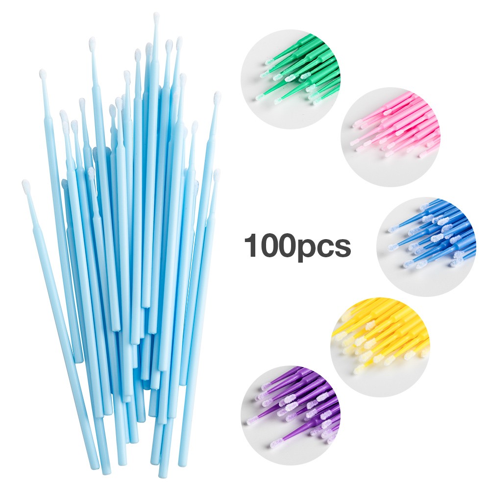 100pcs/bag Disposable Eyelashes Extension Brush Individual Lash Removal Swab Micro Brush For Eyelashes Extension Tools