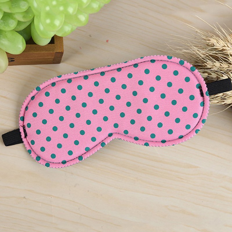 Dot Print Sleeping Mask Soft Eye Cover Portable Travel Comfort Sleep Aid Eye Patch PC