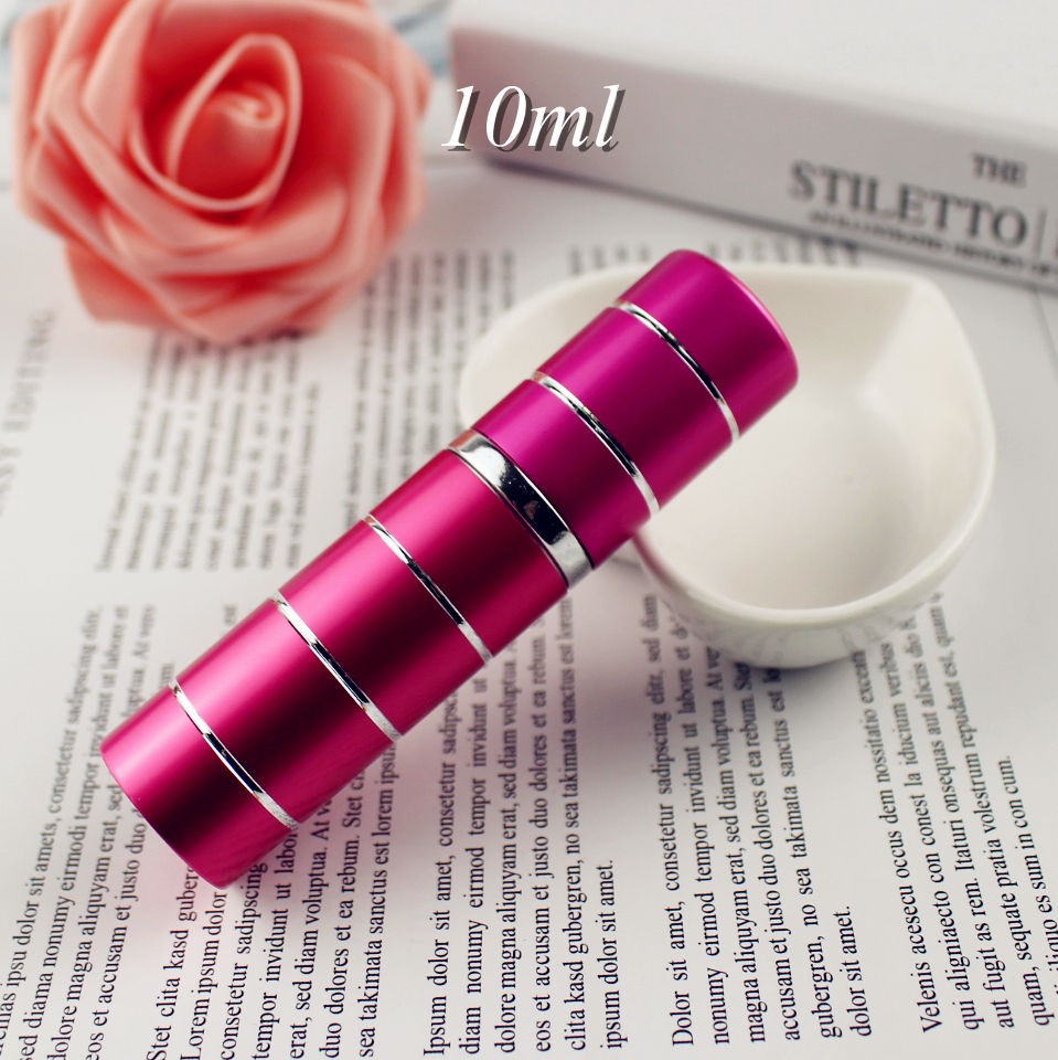 20pcs/lot 5ml 10ml Travel Aluminum Perfume Atomizer Glass Spray Bottle Empty Refillable Perfume Bottle Portable Metal Sprayer