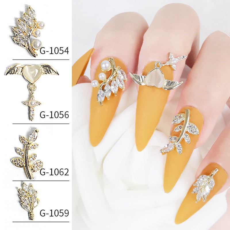 Japanese nail art zircon jewelry high-end luxury zircon real gold and color net red nail decoration G1047-G1070