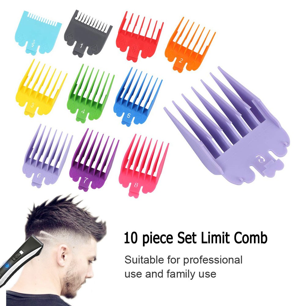 10pcs 3mm-25mm Hair Clipper Limit Comb Guide Attachment Set with Storage Tray for Wahl Hair Clipper Haircut Haircut Accessories