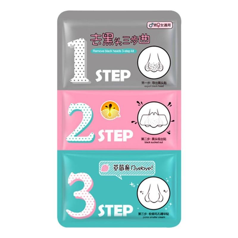 Remove Blackhead Nose Patch 3 Steps T Area Care Deep Clean Pores Blackhead Clean Face Care Products Shrink Pore Sticker