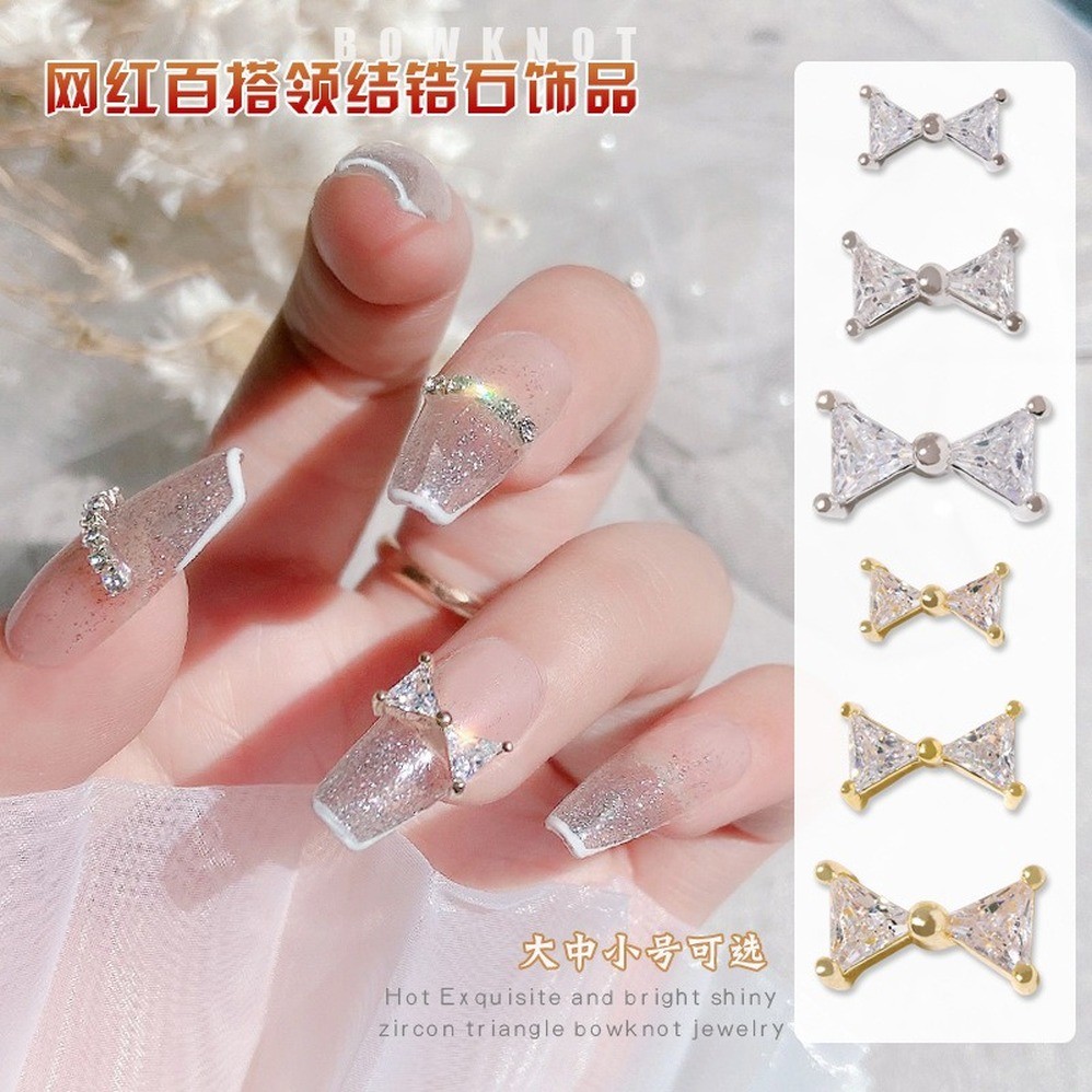 3 Different Size Butterfly Zircon Nail Decoration Flat Rhinestone Crystal Diamond Gemstone 3D Glitter Luxury Nails Decoration