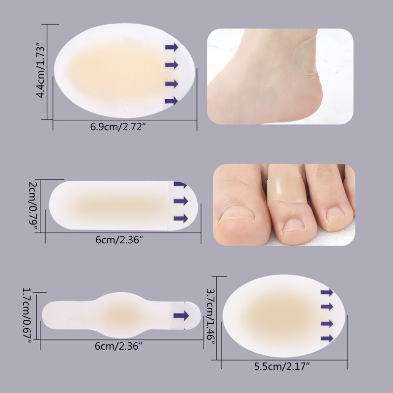 D2TA Blister Dressings, Waterproof Gel Blister Pads Colloidal Gel Blister Pillows, Adhesive Foot Blister Patch for Feet, Toe