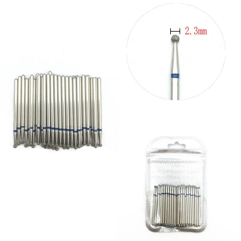 50pcs/set Nail Drill Bit Set Cutter Dental Diamond Grinding Polish Burs Dental Lab Polisher 2.35mm Shank Nail Tools