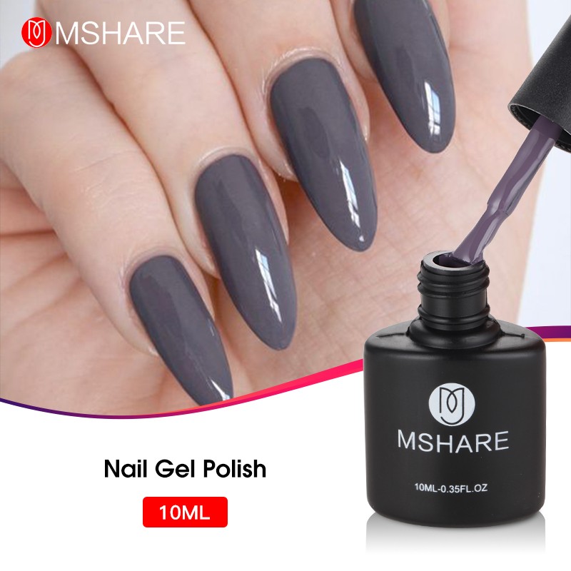 Mshare Nude Nail Gel Polish Soak Off UV Nail Gel Base Coat Nail Art Top Coat Varnish Semi Permanent Curing With Nail Dryer