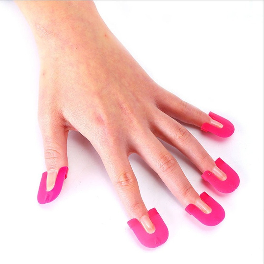 26pcs/set 10 Sizes G Curve Shape Nail Protector Lacquer Finger Shield Liquid Proof French Stickers Manicure Nail Clip