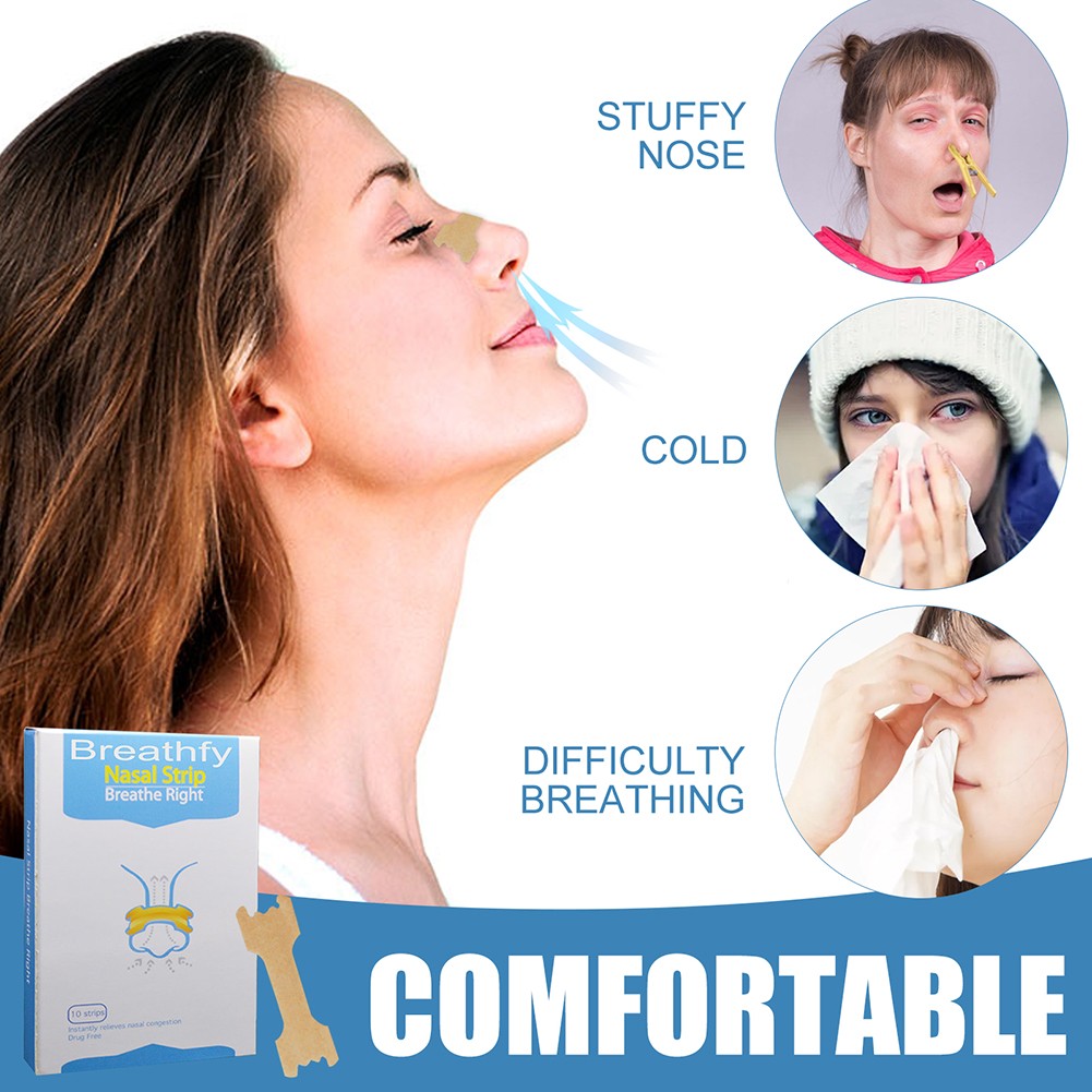 10pcs Anti Snoring Congestion Nasal Strips Easier Better Breathe Relief Strips Anti Snoring Congestion Easier Better