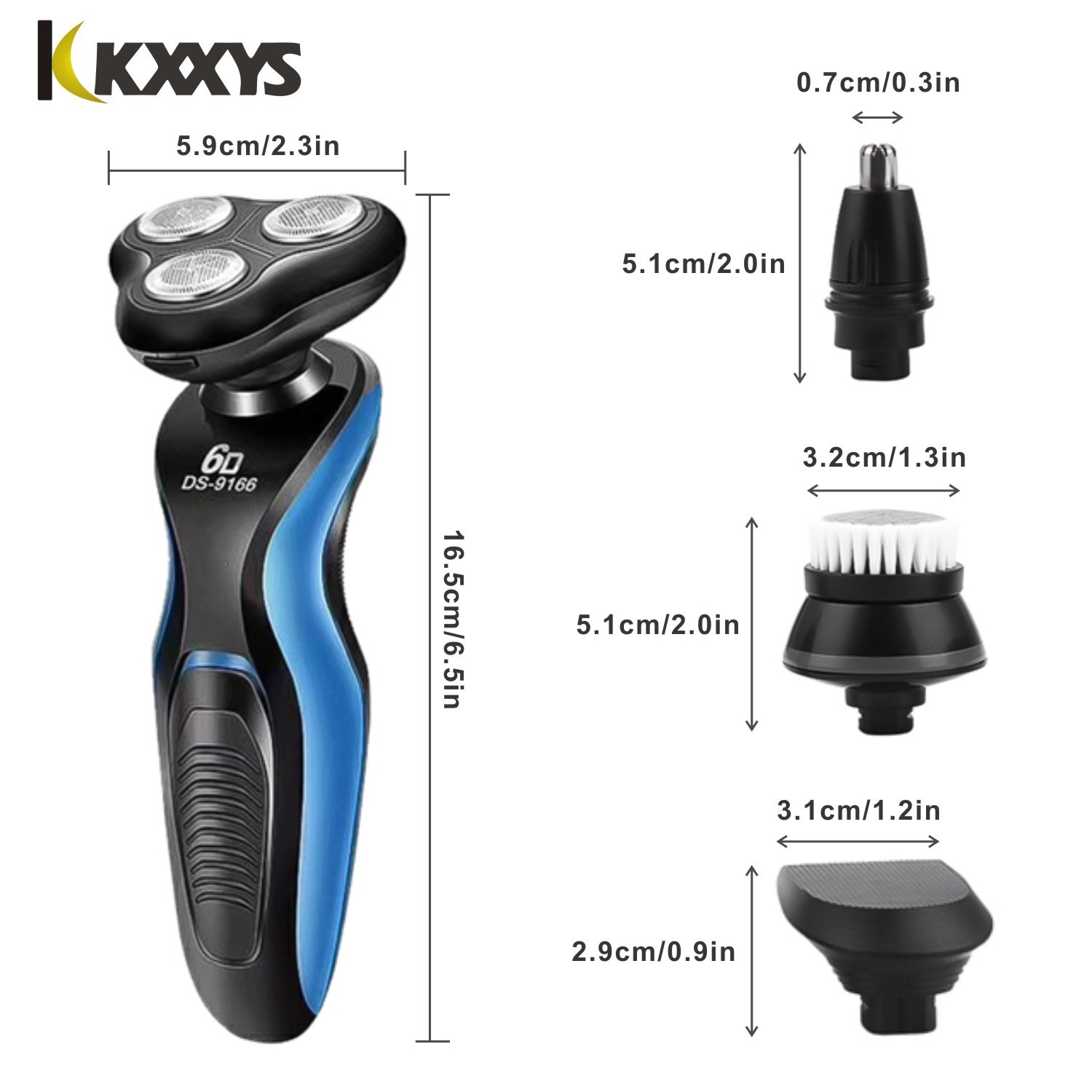 4D Electric Shaver for Men Washable Rechargeable Nose Hair Trimmer 4 in 1 Water Resistant Wet & Dry