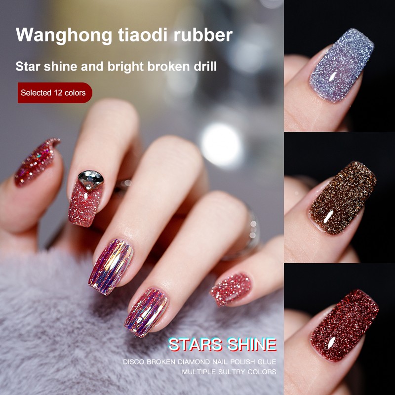 Nail Art Broken Diamond Gel Explosion Diamond Nail Glue Nail Model Gel Powder Light Glue Gel Nail Polish Glue TSLM1