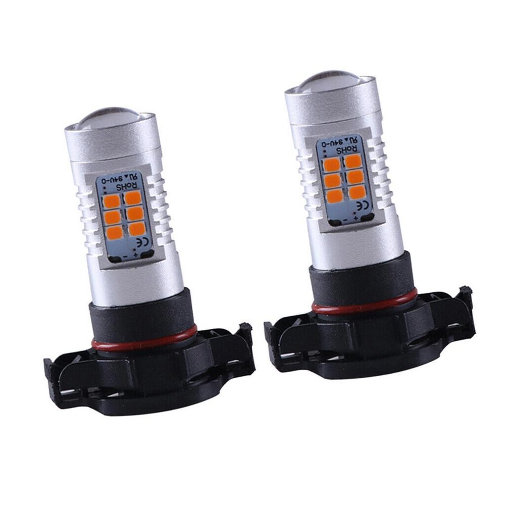 2pcs New 24W PSY24W High Power 2835 LED Chips Amber Indicator Bulbs for BMW and Other Cars in CANBUS Error Free