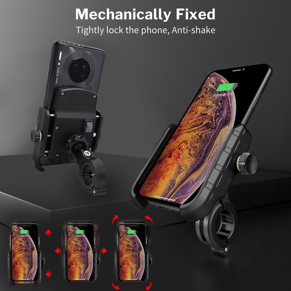 Deelife Motorcycle Mobile Phone Holder Smartphone Support Motorcycle Moto Motor Handlebar Mount Holder with Wireless Charger