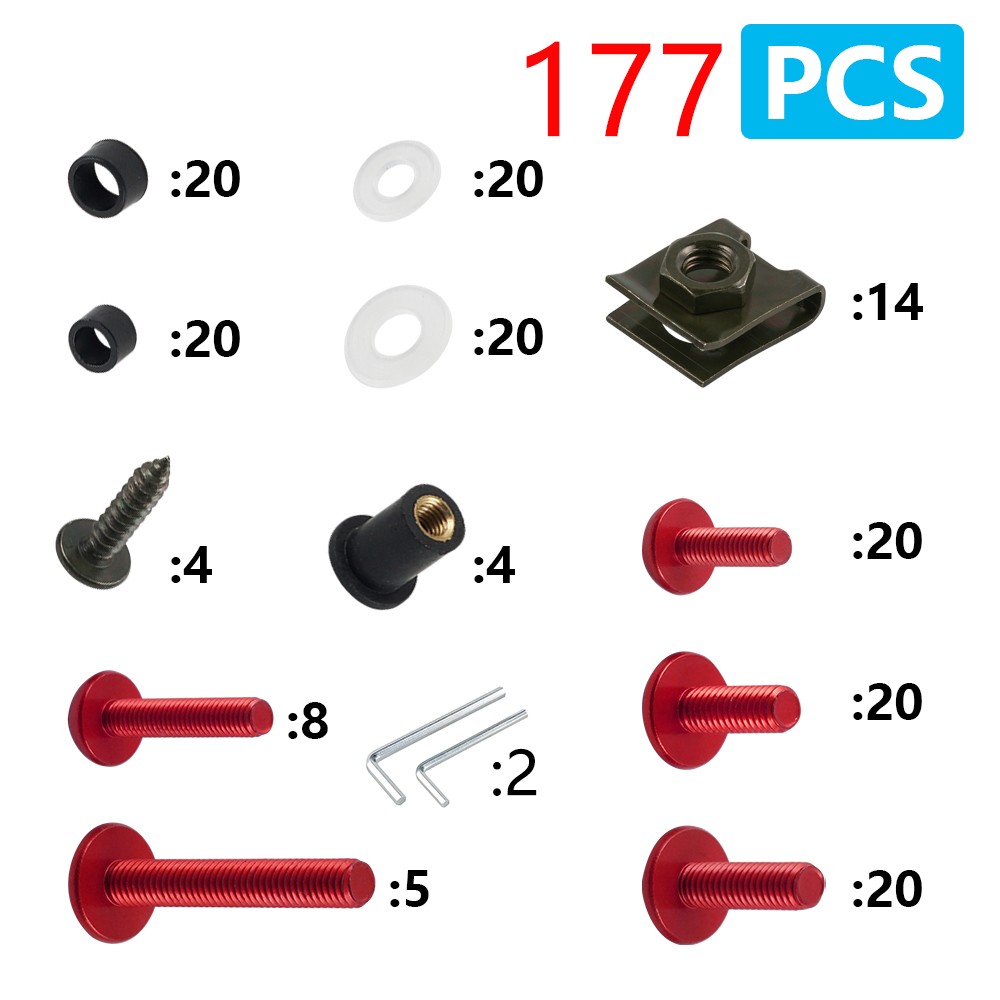 177pcs CNC Fairing Bolt Kit Fastener Screw Clips For Honda CBR600RR CBR1000RR CBR 600 F2 F3 F4 CBR 600 RR 1000 RR 900 929RR 650R