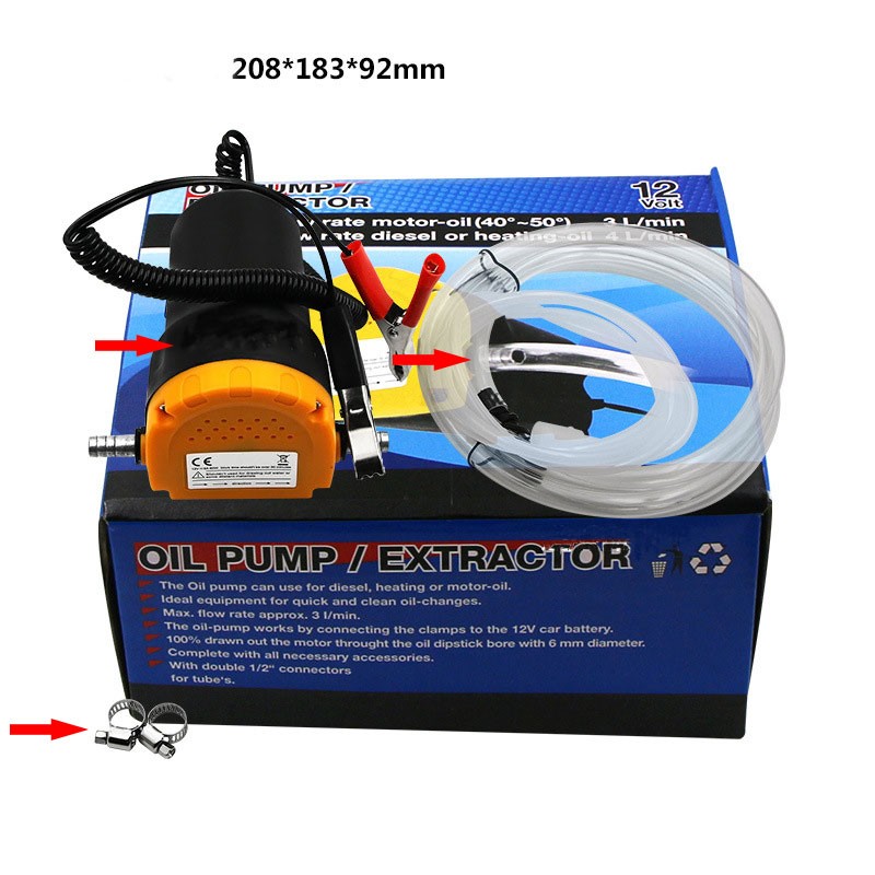 12V 60W OiI/Raw oiI Liquid Sump Extractor Scavenge Exchange Transfer Pump Suction Transfer Pump + Tubing for Car Auto Boat Mot