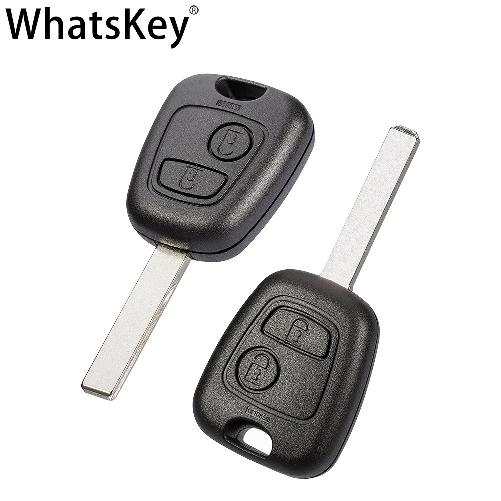 Whatskey 2 Buttons 433Mhz Remote Car Key For Peugeot 307 206 407 Partner Citroen C1 C2 C3 VA2/HU83 Blade With ID46 PCF7961 Chip