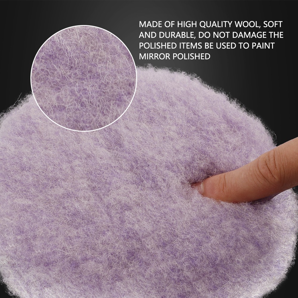 (Wholesale 2pcs and 5pcs) SPTA 3"/5"/6" Purple Lambs Wool Pad High Density Wool Polish Buffing Pad for Car Polishing