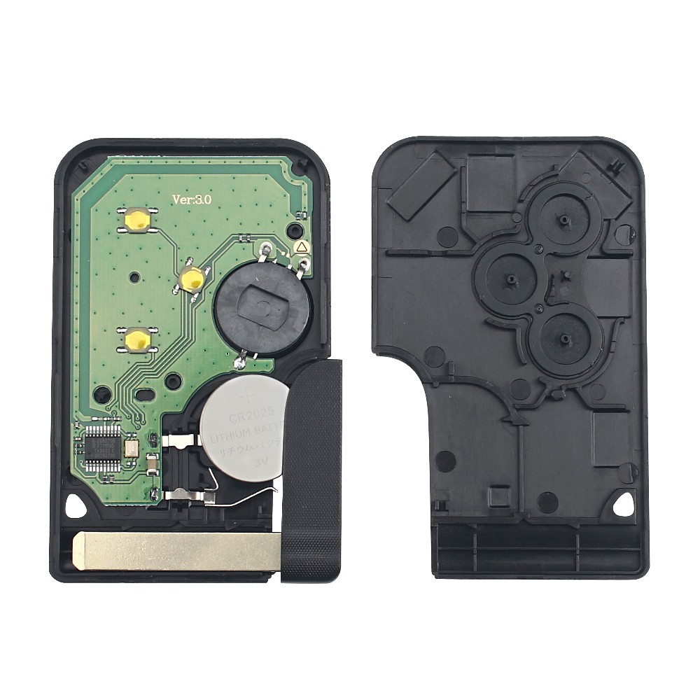 KEYYOU Chip ID46 PCF7947 For Renault Clio Logan Megane 2 3 Scenic Remote 3 Button 433Mhz Smart Card Emergency Insert