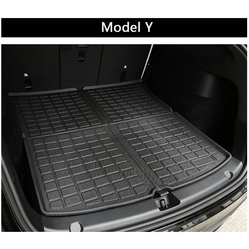 For Tesla Model Y 2022 2021 2020 Rear Seats Back Protector Anti-kick Pad TPE Seat Cover & Trunk Mats Car Boot Mat Cargo Liner