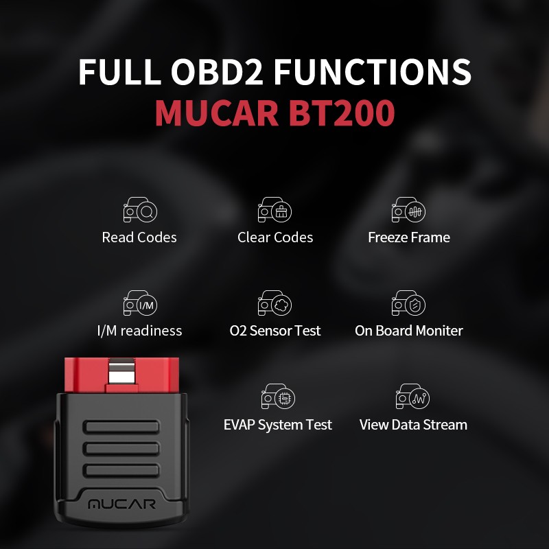 MUCAR BT200 Obd2 Free Lifetime Diagnostic Tools All Car Scanner For Cars Full System Oil SAS Bluetooth Obd 2 Tester PK Thinkdiag