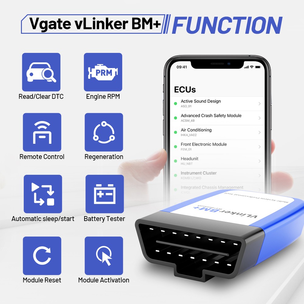 Vgate vLinker BM+ELM327 V2.2 Bluetooth 4.0 WiFi for BMW Scanner OBD 2 OBD2 Car Diagnostic Auto Tool ELM 327 ODB2 for BMW