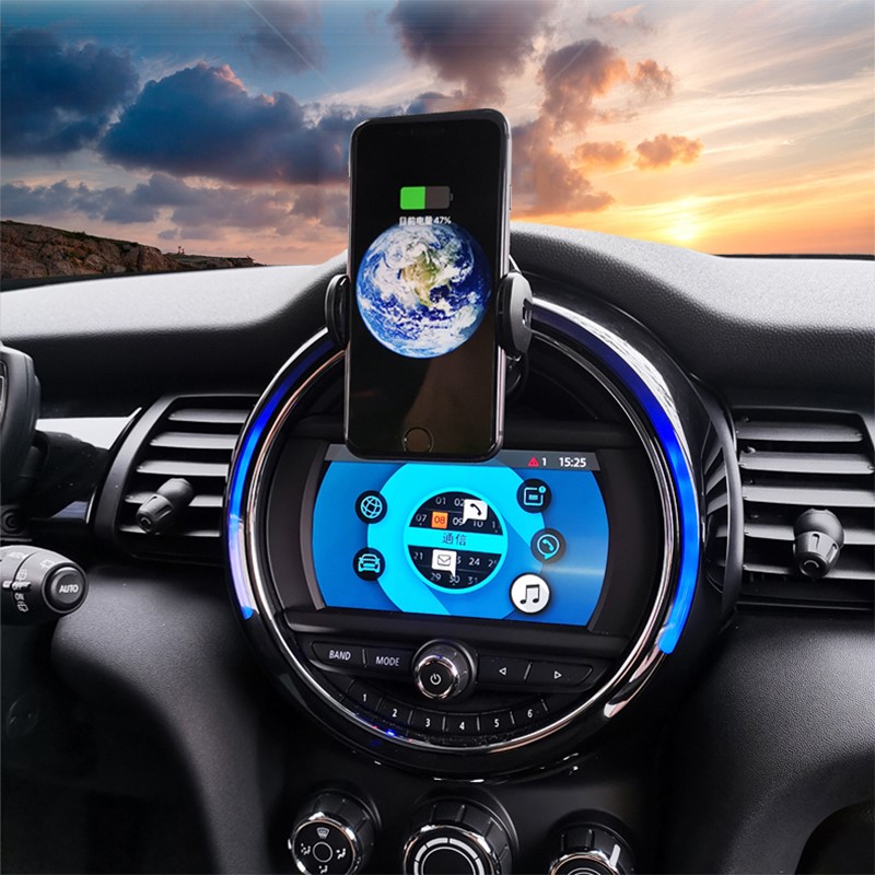 L Infrared Sensor Automatic Qi Fast Wireless Car Phone Charger Holder For Mini JCW One F54 F55 F56 F60