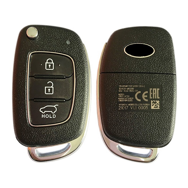 CN020116 Original 3 Button Flip Remote Key for 2016-2019 Hyundai Creta Model with 433MZ Frequency 4D60 Chip FCCID 95430-M0000