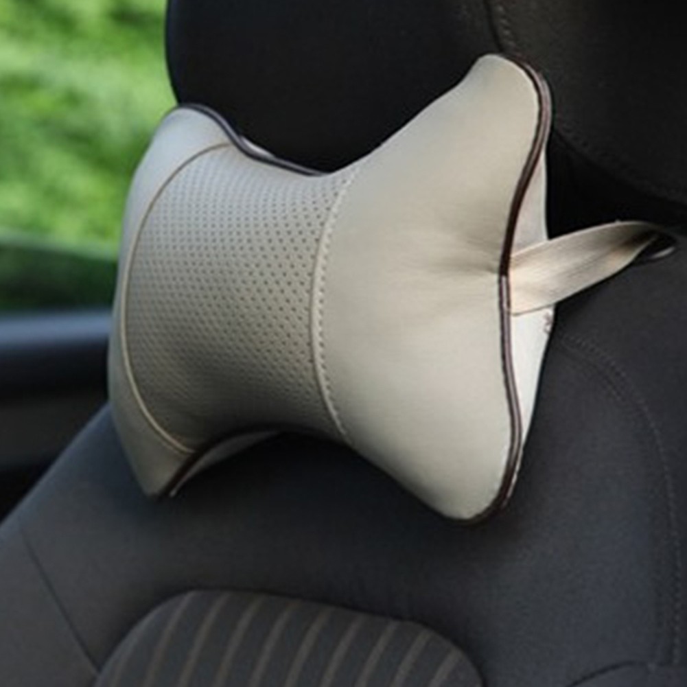 1PC Car Neck Pillows PU Leather Head Support Protector Universal Headrest Backrest Pillow Fit Car Elastic Headrest