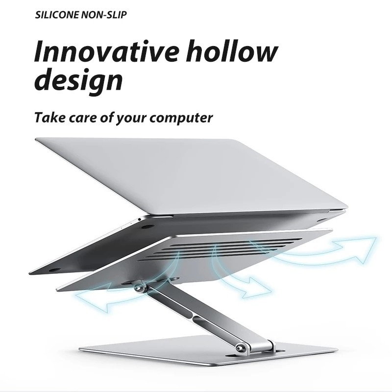 Laptop Stand Adjustable Non-slip Hollow out Desktop Laptop Holder Aluminum Load 10kg Cooling Bracket For Laptop Macbook Tablet