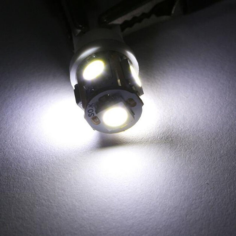 10 قطعة/مجموعة تيار مستمر T10 5050 5SMD سيارة القراءة مصباح على شكل قبة سيارة LED 12 فولت المحمول لوحة ترخيص ضوء سيارة إسفين الداخلية الجانب ماركر ضوء