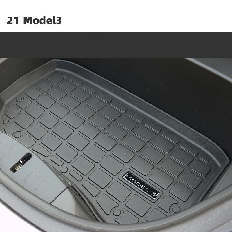 Full sets plain TPE rubber trunk frank mat for Model Y Tesla Model 3 2021-2022 2018-2020 cargo liners cargo tray car boot mats