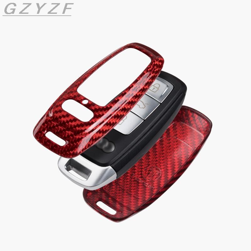 Carbon Fiber Key Case Cover For Audi A1 A3 8P 8V 8L A4 A4L B6 B7 B8 A5 8T A6 C5 C6 C7 A7 4G A8 4E D3 D4 8N 8J Q5 Q7 TT S3 4 6 8